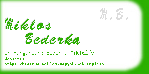 miklos bederka business card